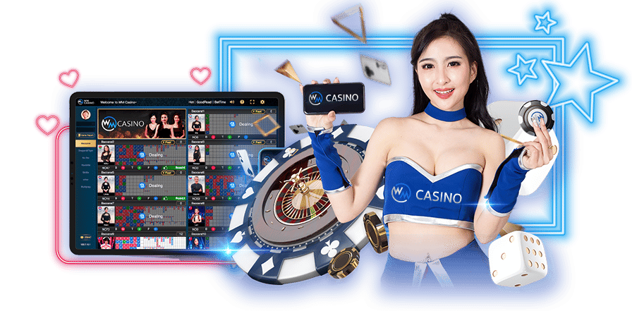WM CASINO LOGO WITH GIRL PRESENTER